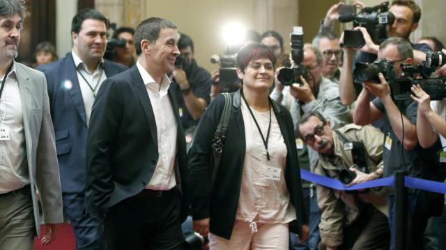 Arnaldo Otegi a su llegada al Parlament