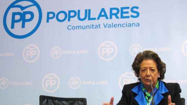 La exalcaldesa de Valencia Rita Barberá durante una rueda de prensa.