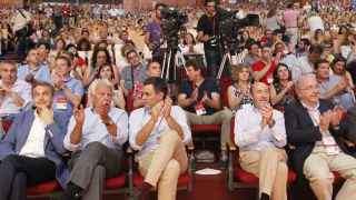 Los secretarios generales del PSOE en democracia, en el congreso que eligió a Sánchez en 2014.