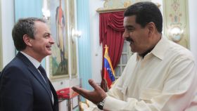 El expresidente Zapatero,con Maduro durante una visita al país.
