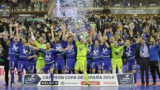 Movistar Inter celebrando la reciente Copa de España.