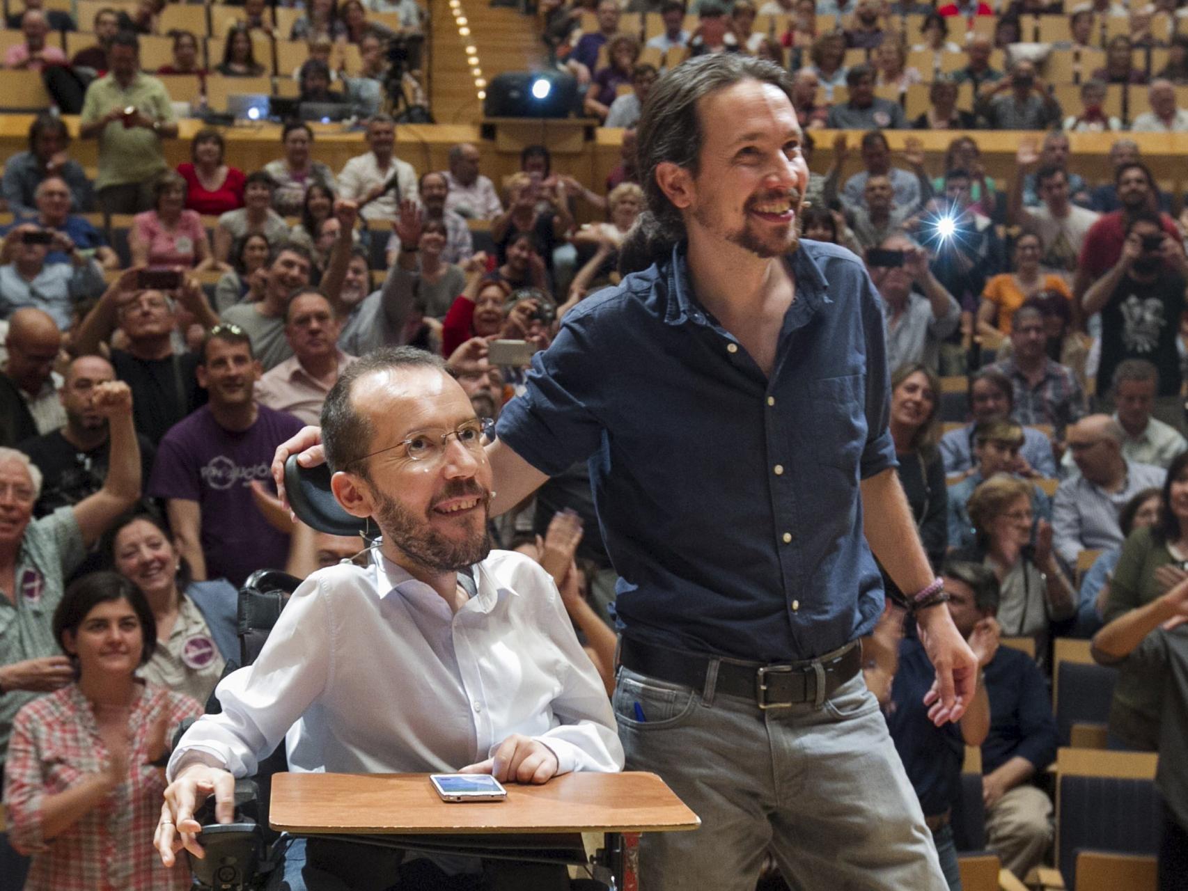 Iglesias y Echenique en el encuentro abierto celebrado en Zaragoza.