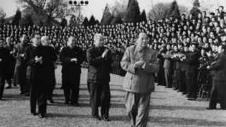 Mao Zedong, Liu Shaoqi, Zhu De and Zhou, en Pekín, en 1963.