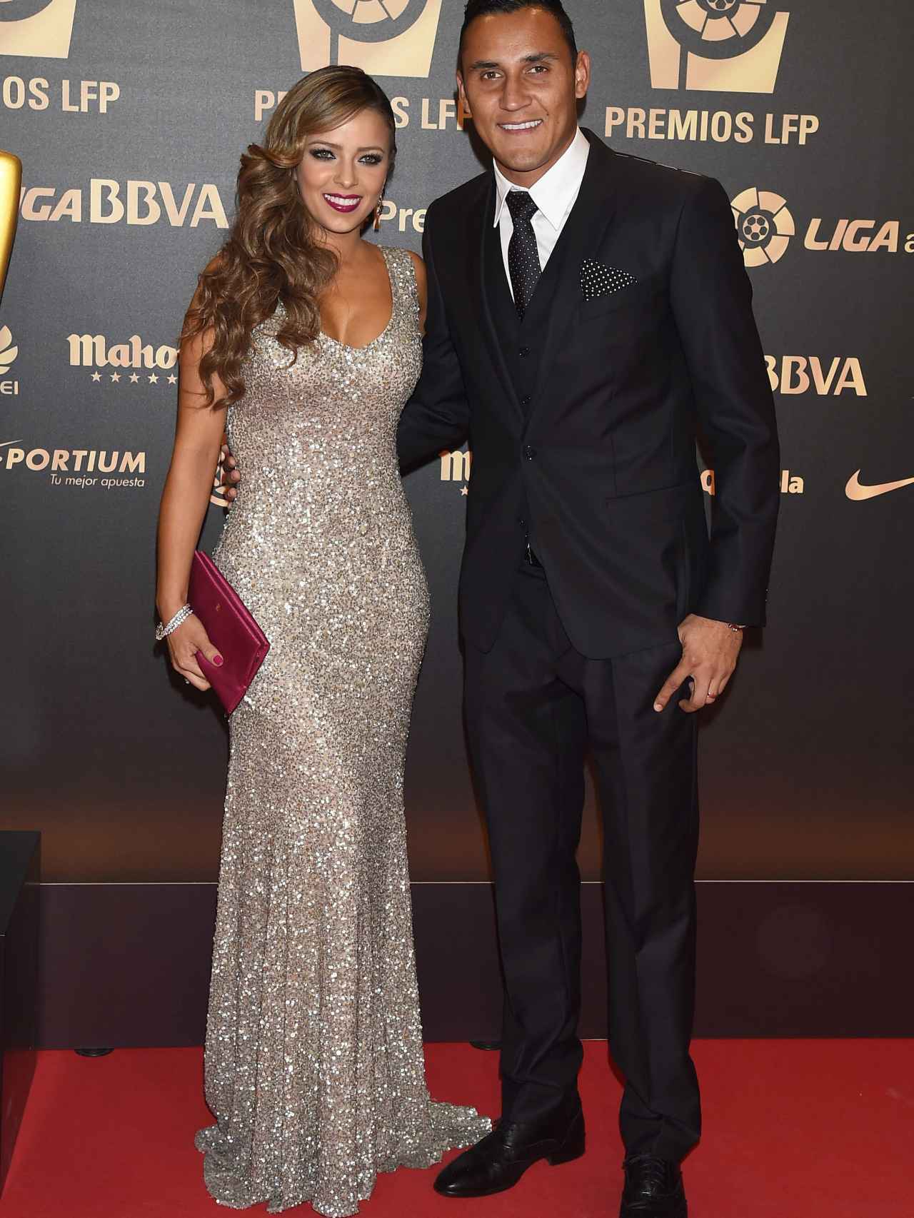 Keylor Navas con Andrea Salas durante los premios de la Liga de Fútbol Profesional (LFP)