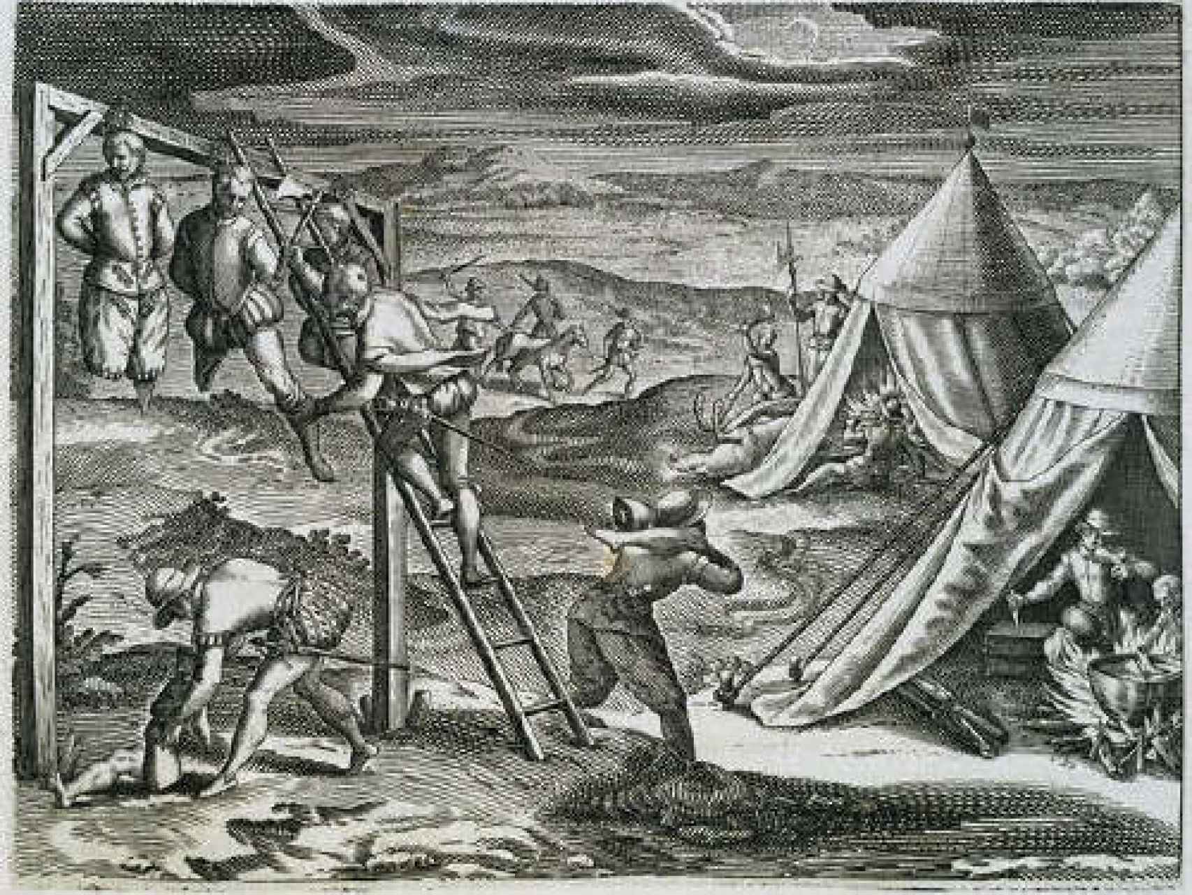 El grabado de Theodor de Bry sobre el canibalismo español en Buenos Aires.