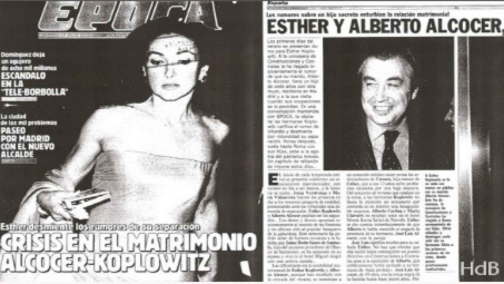 Reportaje de la revista 'Época' que ya anunciaba el divorcio de la pareja en julio de 1989