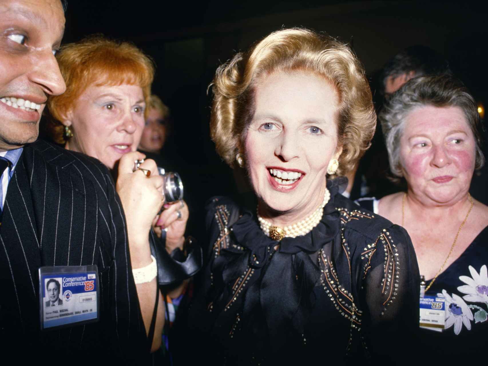 Prime Minister Margaret Thatcher during the Conservative Party Conference, 1985.