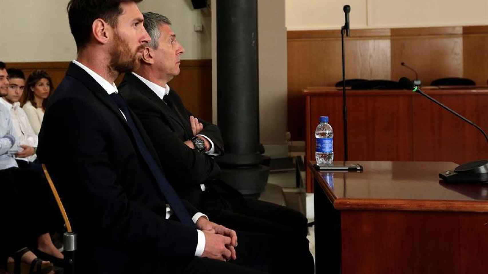 Leo Messi declarando ante el juez en una imagen de archivo.