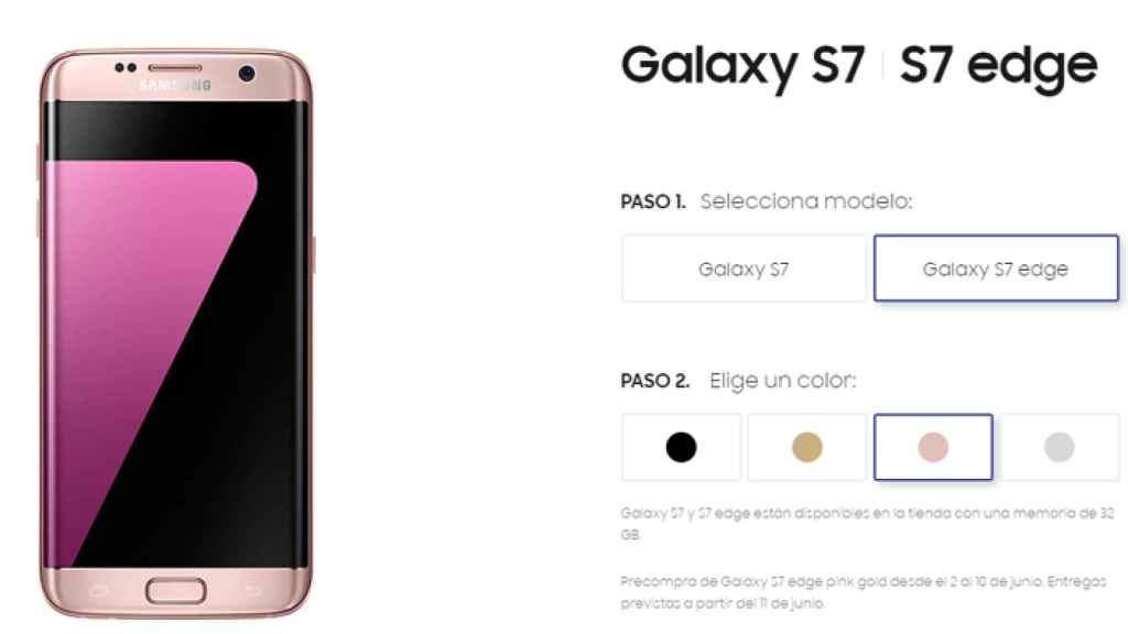 Hambre Universal modelo Samsung Galaxy S7 Edge en rosa, ya disponible