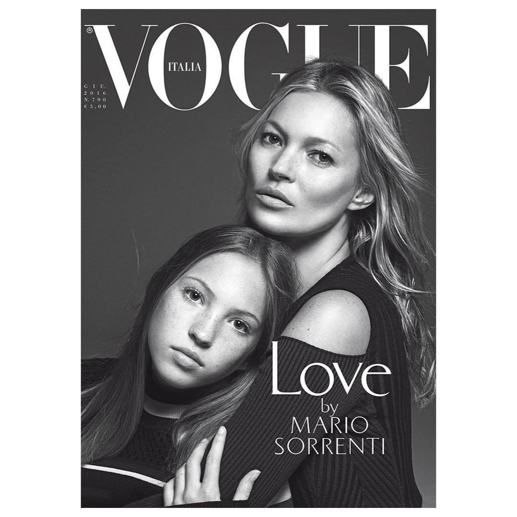 Kate Moss y su hija Lila Grace posan juntas para Vogue Italia
