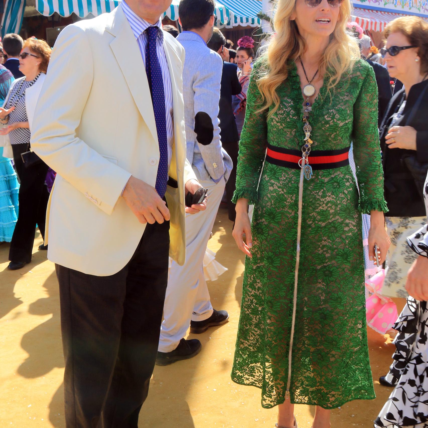 Pía Getty y José Antonio Ruiz Bermejo durante la Feria de Abril de Sevilla 2016