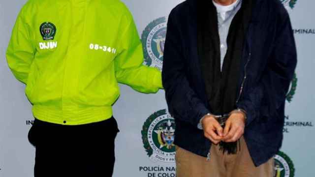 Alberto Beltrán Niño tras ser detenido en un exclusivo gimnasio del norte de Bogotá.