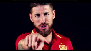 Ramos durante el videoclip de la canción de España para la Eurocopa.