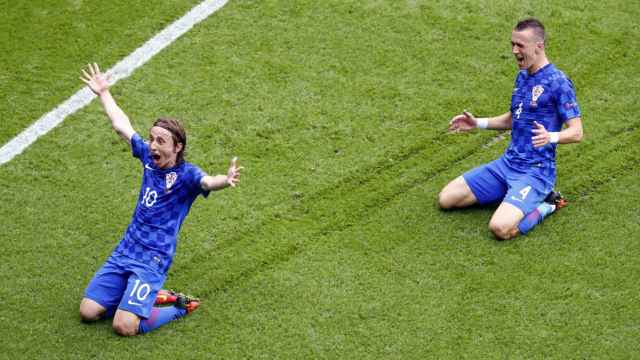 Modric celebra su gol ante Turquía.
