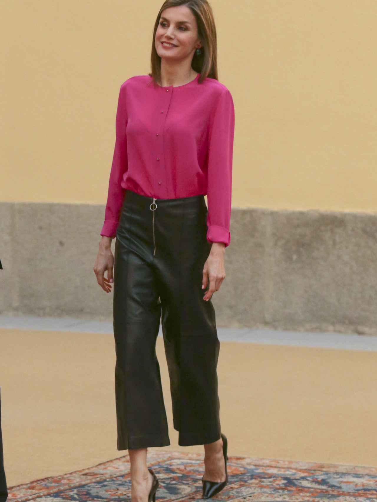 a reina Letizia Ortiz durante una reunión con el patronato de la Fundación Princesa de Asturias en el Palacio del Pardo