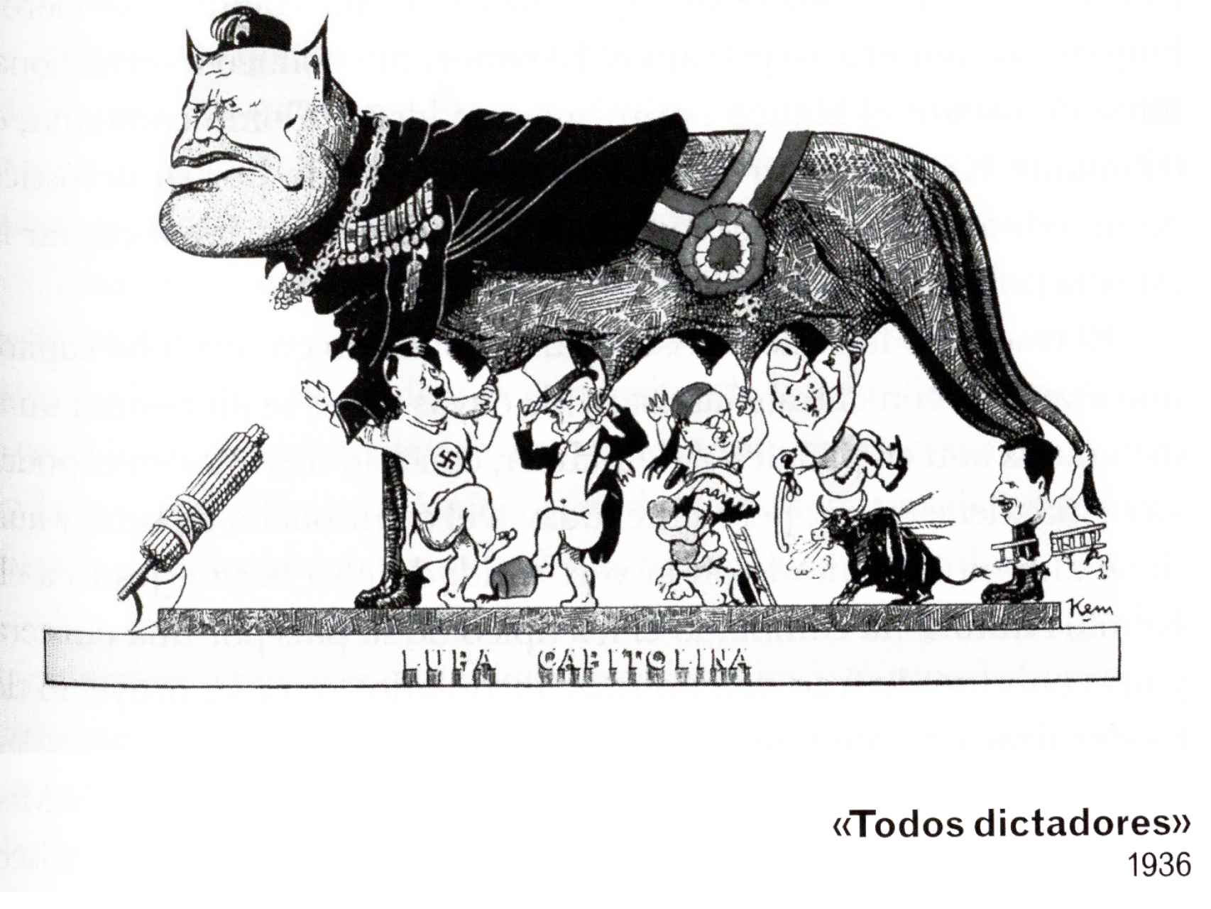 Kem, 1936. Todos dictadores: una de las viñetas que aparecen en la recopilación histórica de Roberto Fandiño.
