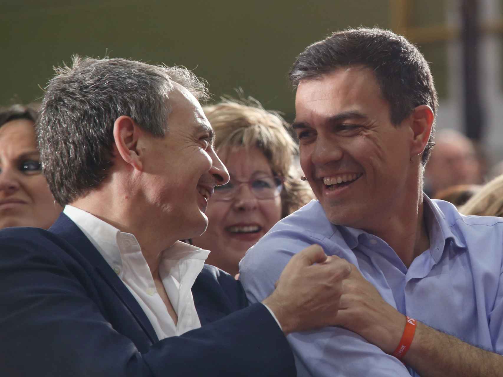 José Luis Rodríguez Zapatero y Pedro Sánchez, en el acto celebrado en Valladolid.