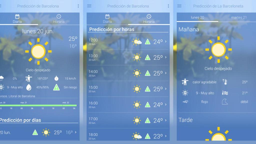 La aplicación de AEMET  el tiempo