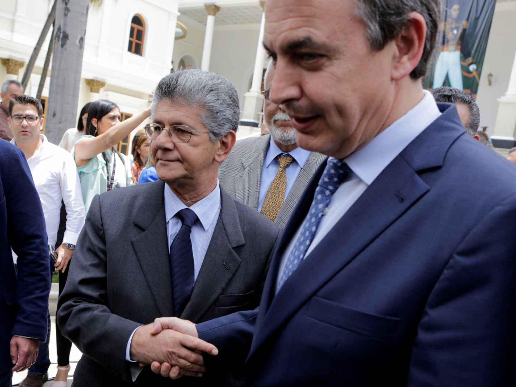 Zapatero, en su visita a Venezuela el pasado mayo.