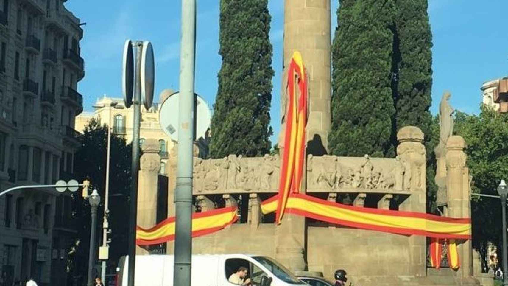 Banderas de España en Barcelona.