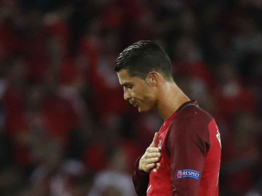 Cristiano Ronaldo tras el partido ante Austria.