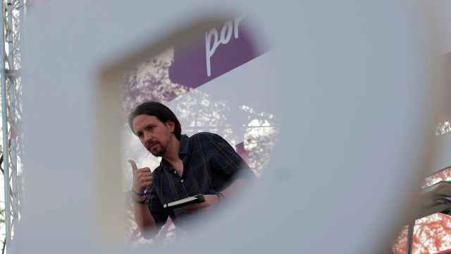 Pablo Iglesias, durante el mitin de Podemos en Jerez.