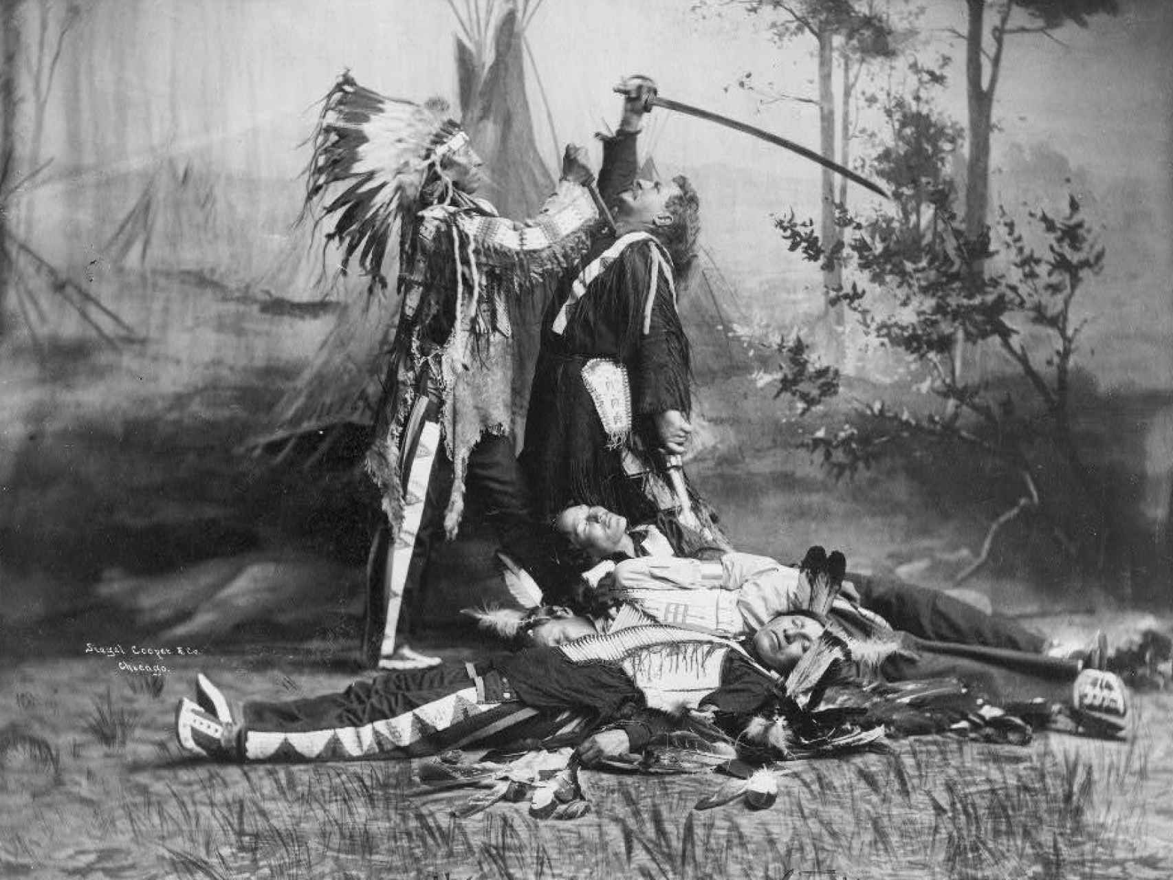 Dramatización de 1905 de la muerte de Custer a manos de Toro Sentado.