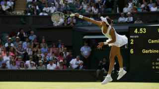 Garbiñe Muguruza, en el partido contra Camila Giorgi, en Wimbledon 2016