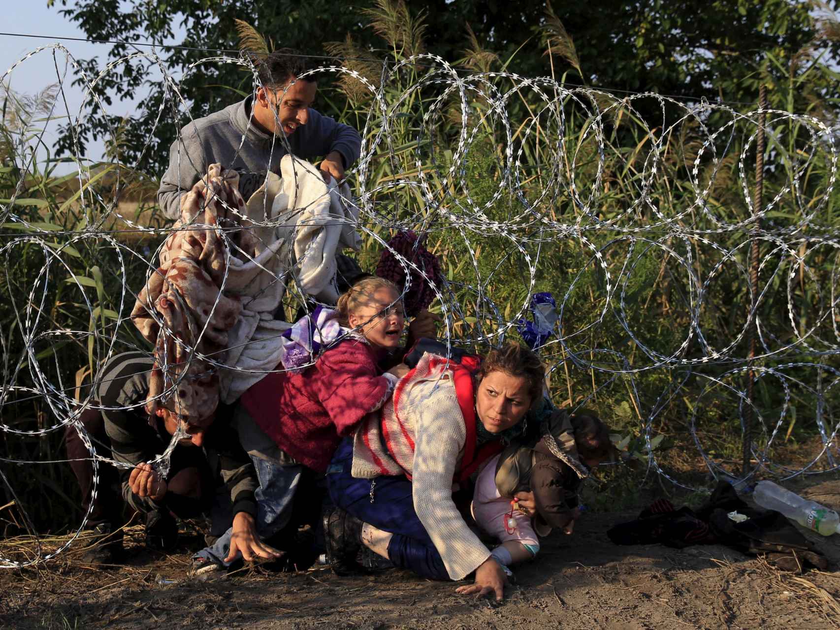 Así entraban unos sirios en Hungría desde Serbia en agosto en 2015.