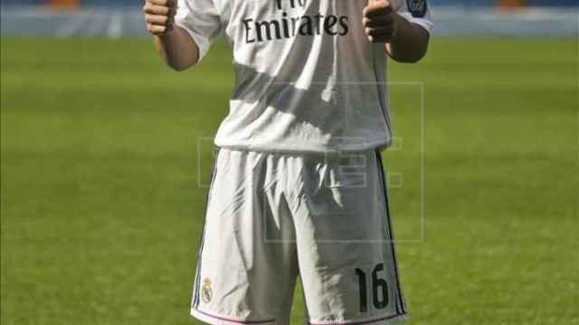 Lucas Silva el día de su presentación en el Real Madrid.