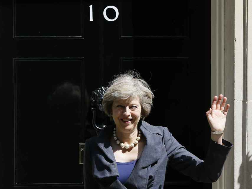 Theresa May a las puertas del número 10 de Downing Street