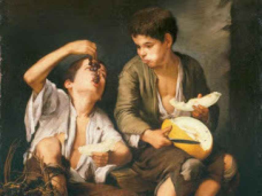 Niños comiendo uvas y melón, de Murillo, una representación de la picaresca.