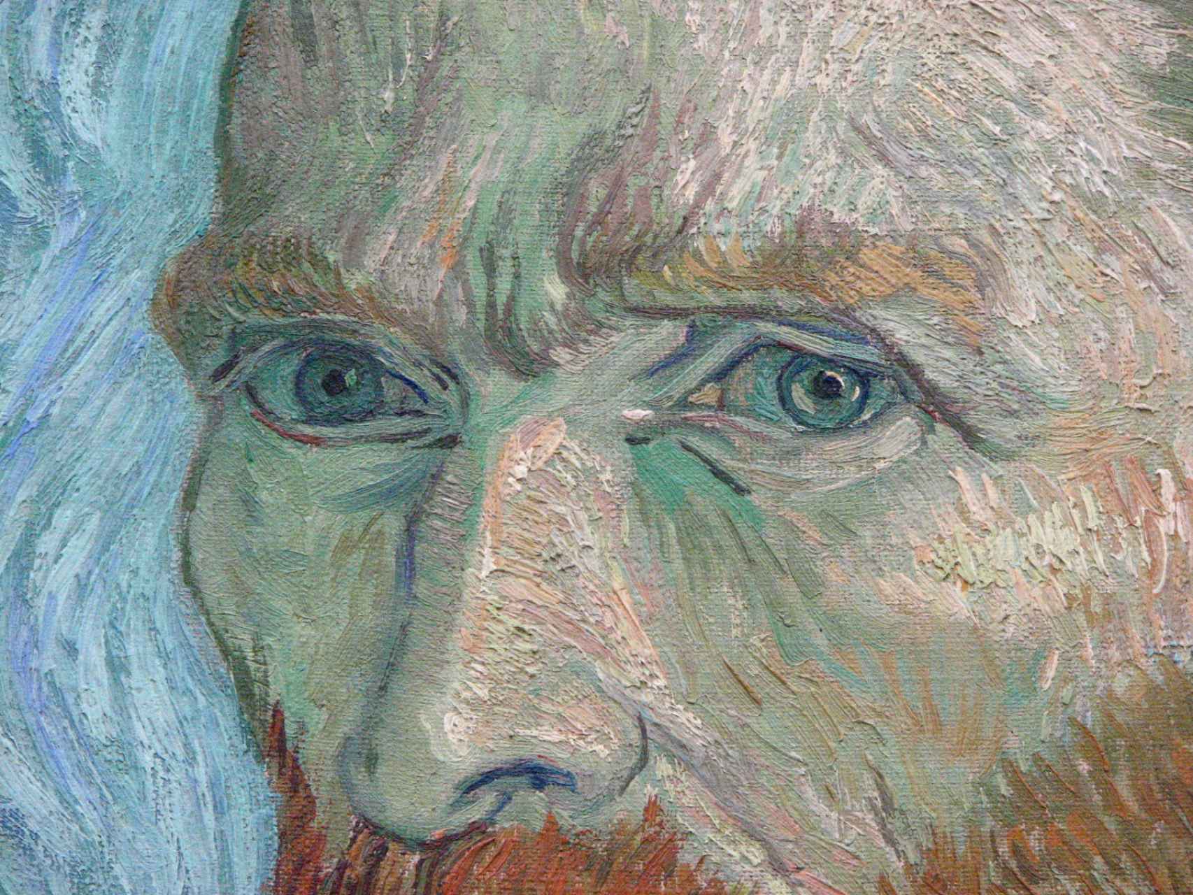 Fragmento de un autorretrato de Vincent Van Gogh.