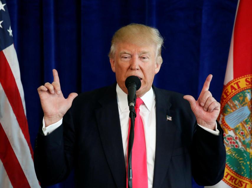 Trump, durante su intervención.