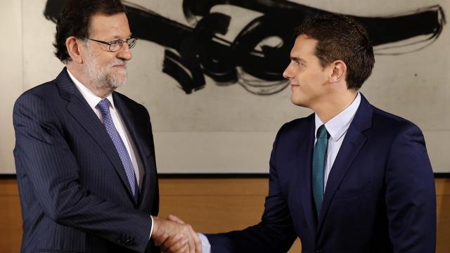 Mariano Rajoy y Albert Rivera durante la entrevista que mantuvieron hoy en el Congreso