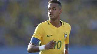 Neymar, en un partido con Brasil.