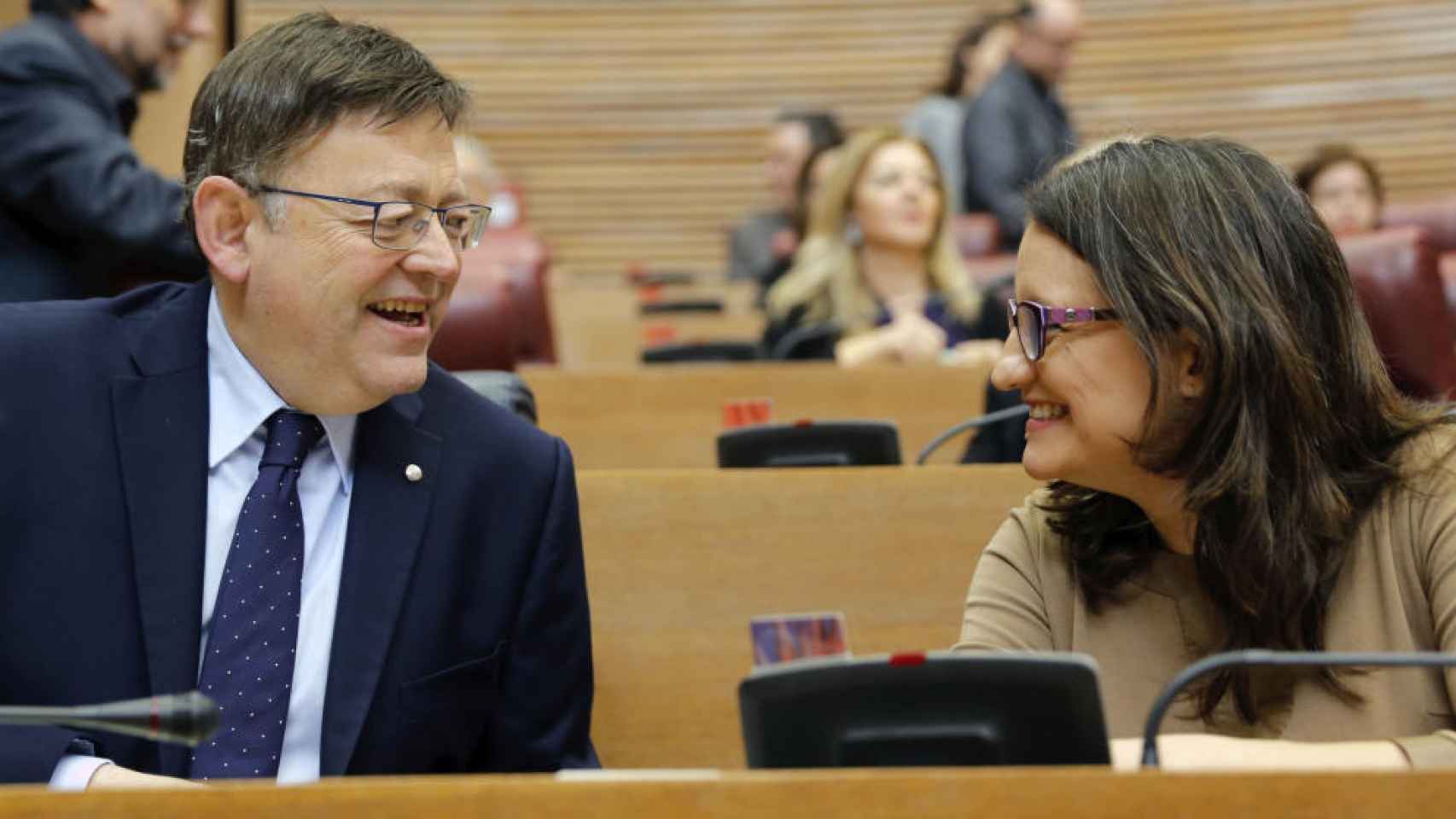 El presidente y la vicepresidenta de la Generalitat Valenciana, Ximo Puig y Mónica Oltra.