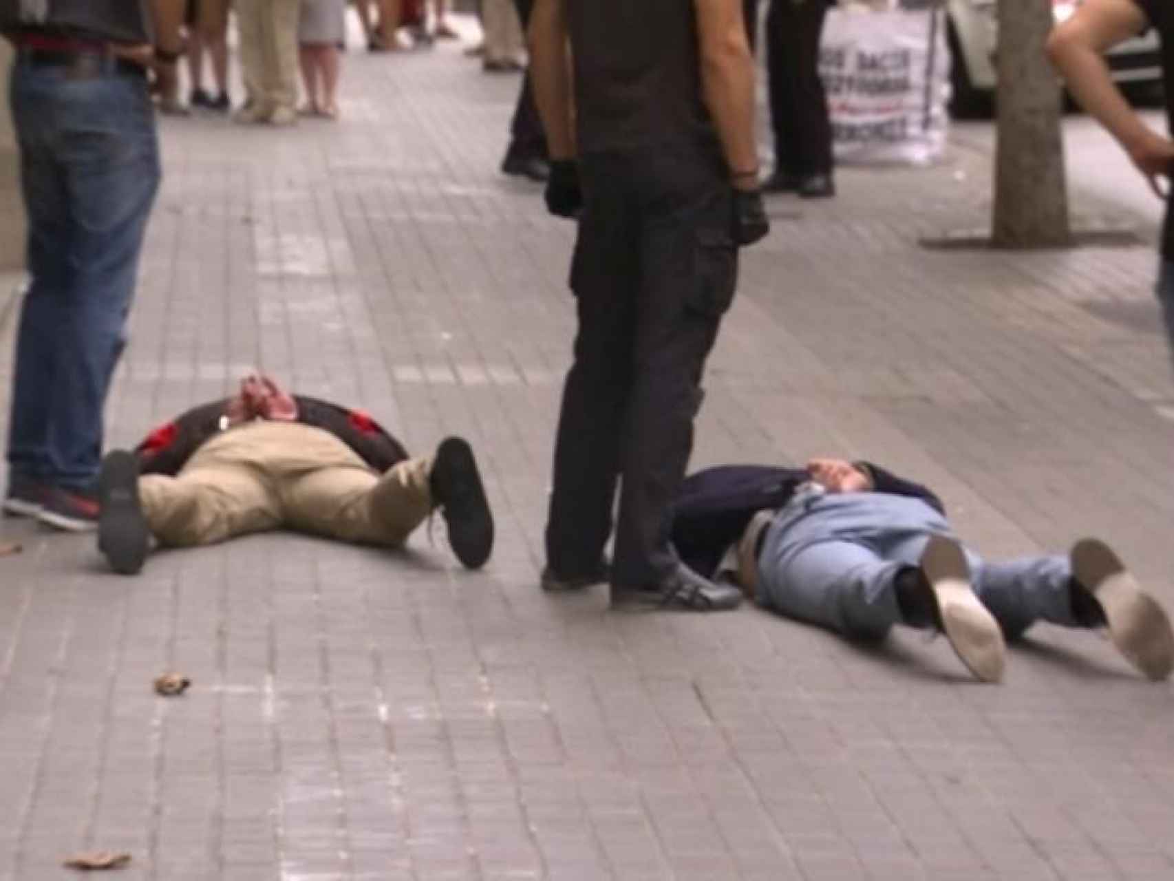 Dos de los detenidos en Barcelona. (TV3)