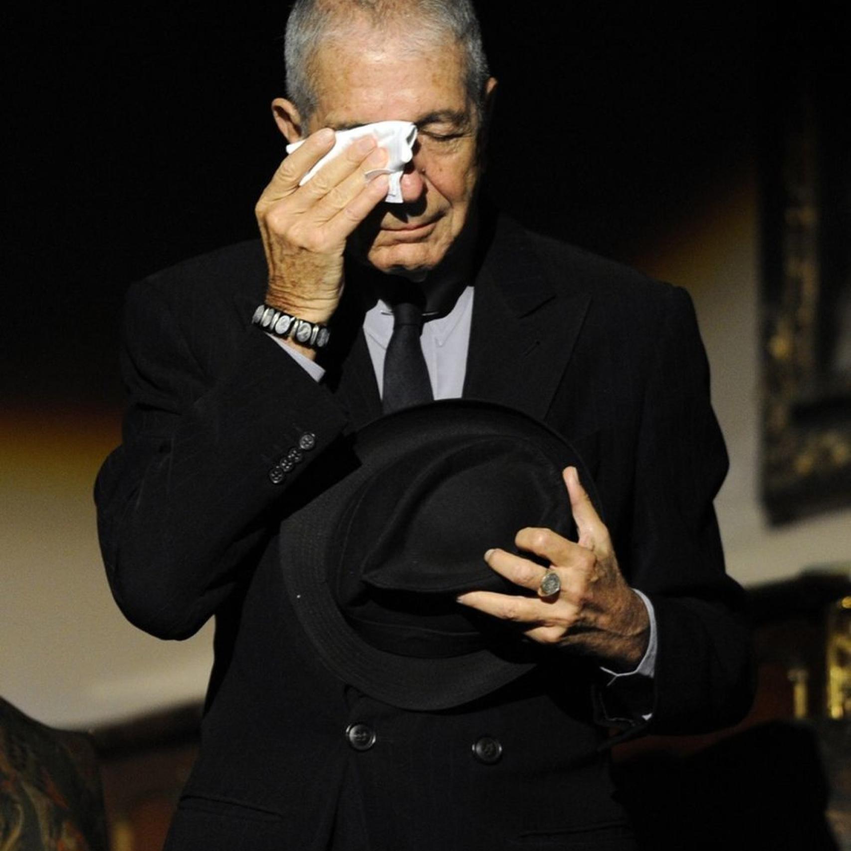 Leonard Cohen durante la entrega de su Premio Princesa de Asturias.