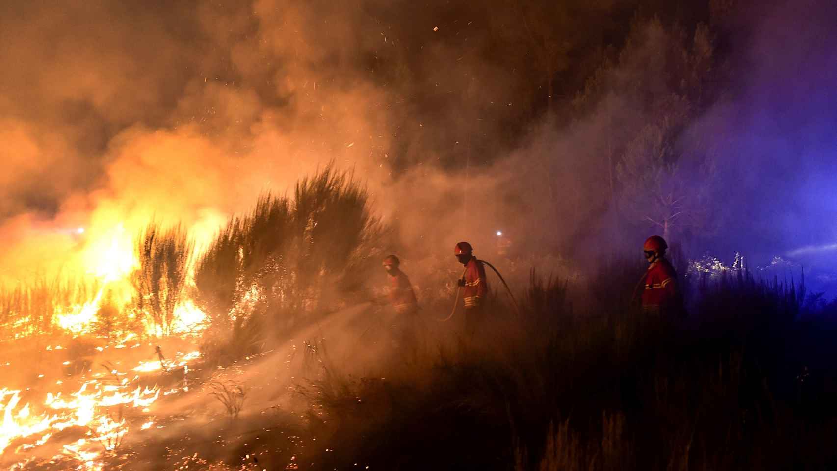 Cientos de bomberos se han desplegado en varias regiones del país para tratar de extinguir diversos incendios forestales. / Efe