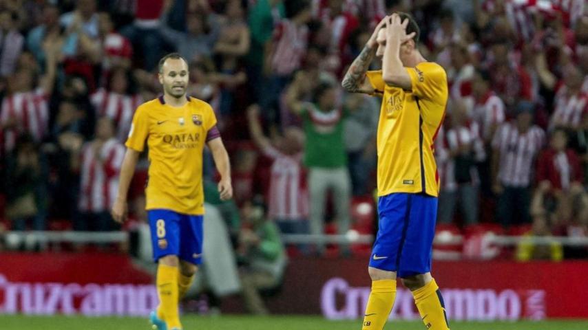 Messi e Iniesta en la última Supercopa de España.