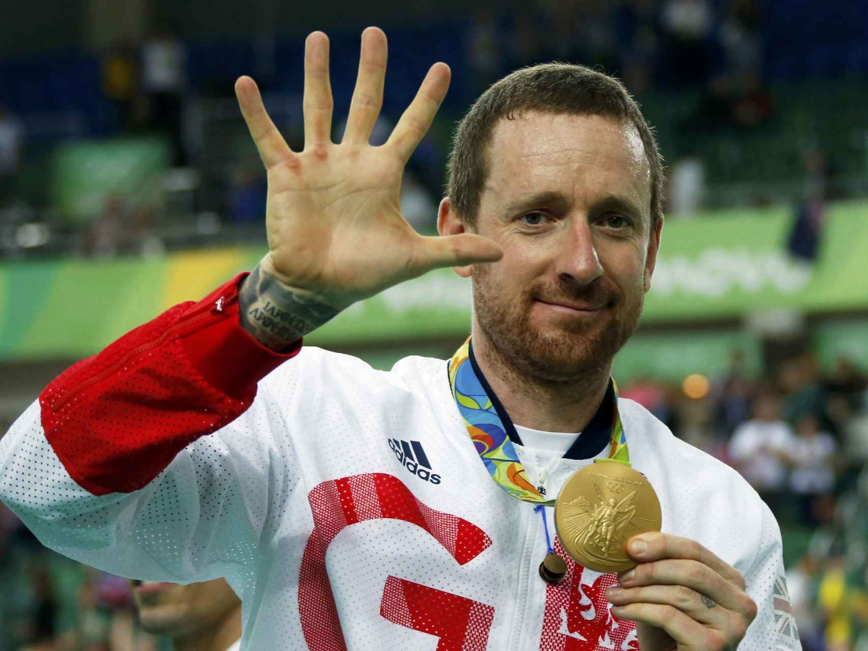 Wiggins celebra su quinto oro en unos Juegos Olímpicos.