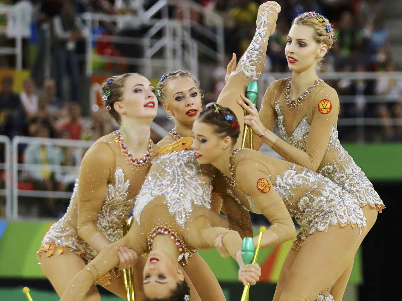 El conjunto de gimnasia rítmica, oro en Río 2016.