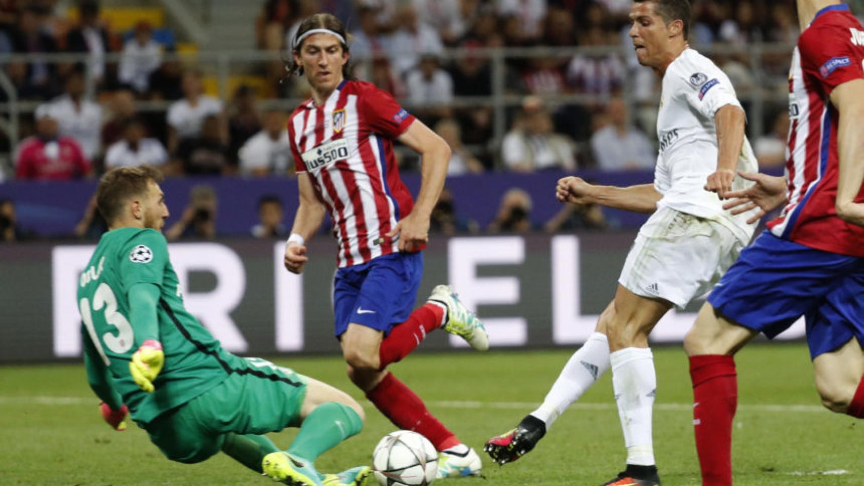 Crisitano Ronaldo en un mano a mano ante Oblak en la final de la Champions.