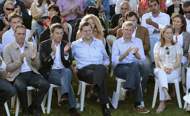 Rajoy, Pastor Feijóo y Alfonso Rueda en una edición anterior del pistoletazo de salida