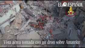 Vista aérea de Amatrice  tras el terremoto