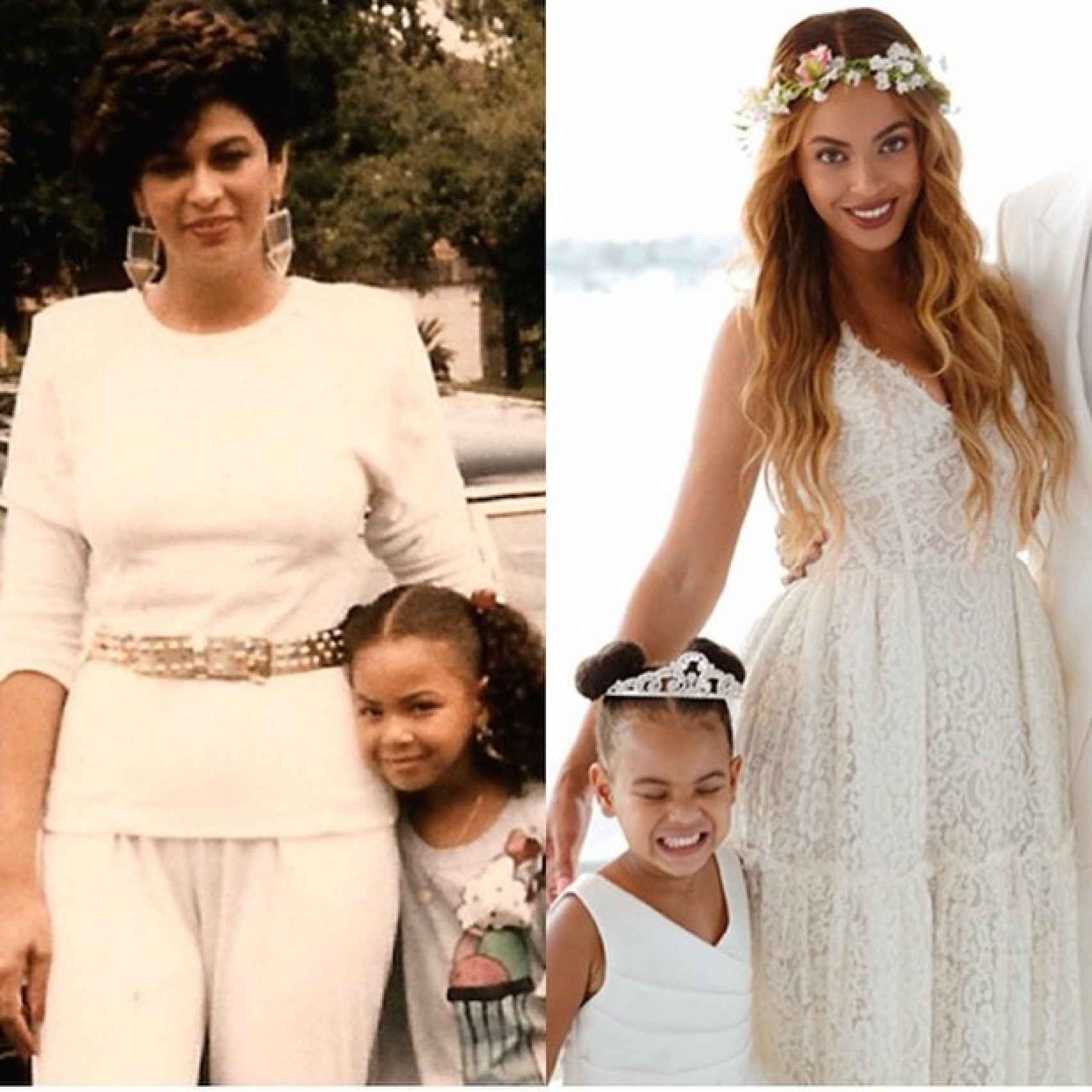 Beyoncé compara su foto de pequeña con su madre, con la de ella actualmente junto a su hija.