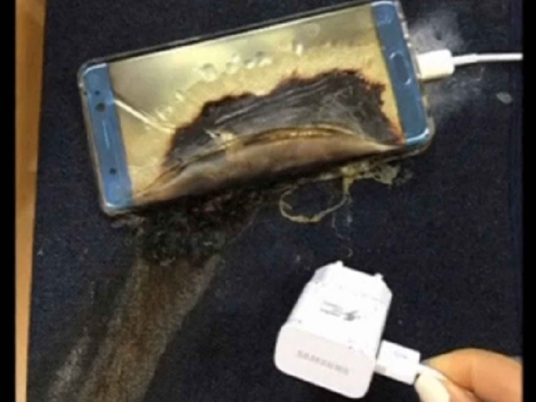 Uno de los nuevos Galaxy Note 7 tras haber explotado.