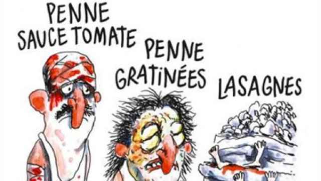 Viñeta del semanario francés Charlie Hebdo titulada: Terremoto a la italiana.