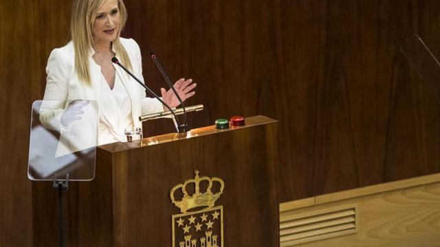 Cristina Cifuentes este miércoles en la Asamblea de Madrid.